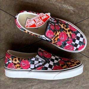 VANS CLASSIC SLIP ON ROSE/ANIMALCHCK Trwhtmlt WMNS